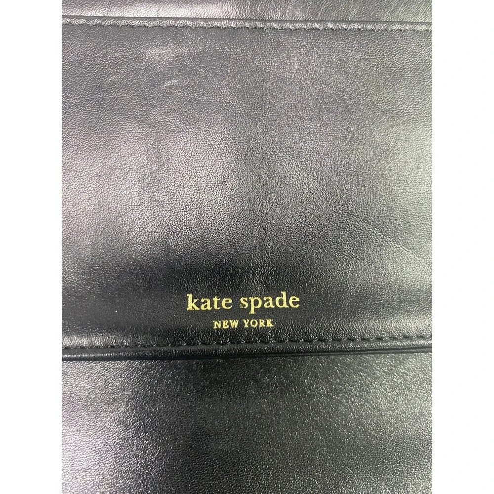 Kate Spade Womens Black quilted‎ leather Shoulder bag Clutch Wallet